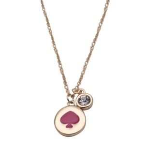 New Kate Spade  Spot The Spade Hot Pink Necklace